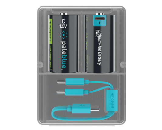 Pale Blue Pile C / LR14 Voyager Series - Dual port USB-C rechargeables