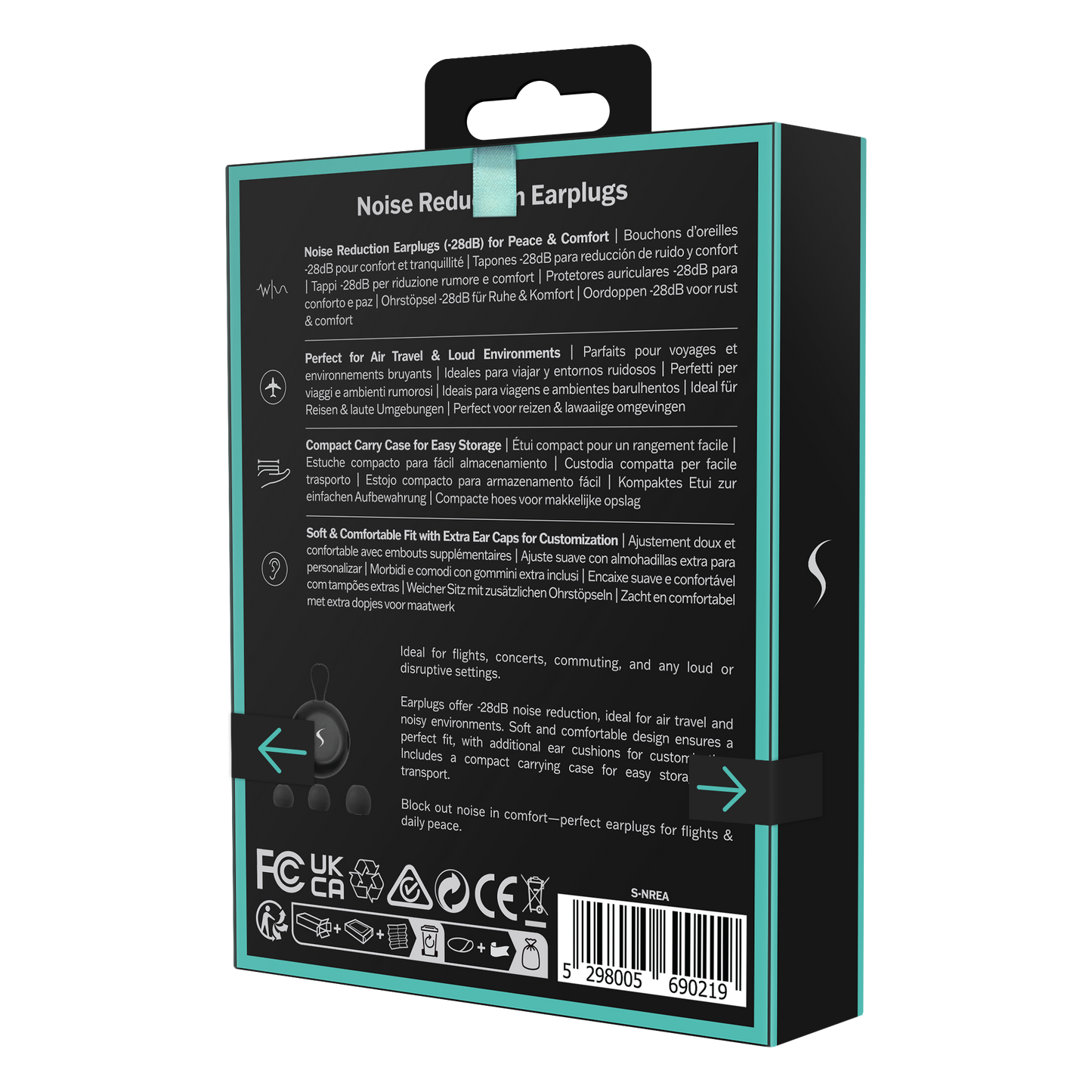 Scapade AirQuiet - Bouchons d’oreilles anti-bruit pour voyages & usage quotidien