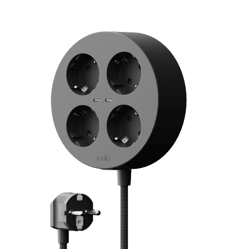 Sudio - Block Multiprise Ronde Avec Charge USB-C GaN 30 W