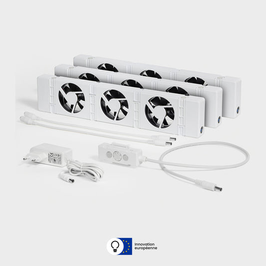 SpeedComfort – Ventilateur pour radiateur (Kit Trio + Automatic Sensor) – Blanc