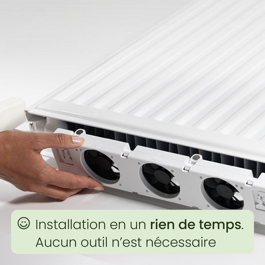 SpeedComfort – Ventilateur pour radiateur (Kit Trio + Automatic Sensor) – Blanc