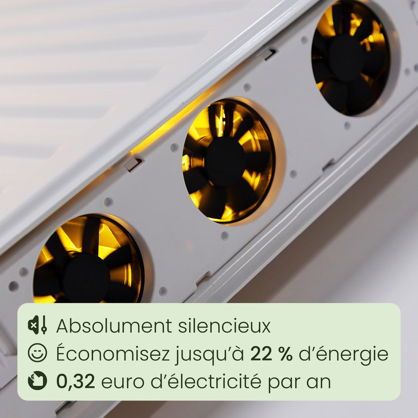 SpeedComfort – Ventilateur pour radiateur (Kit Duo + Automatic Sensor) – Blanc