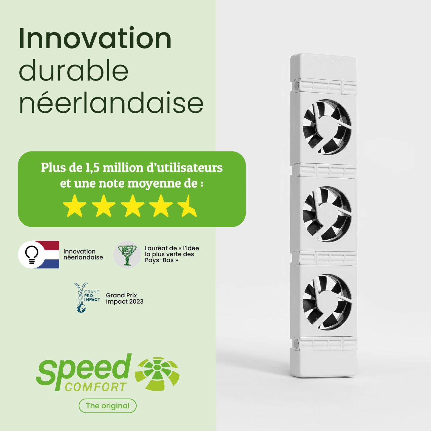 SpeedComfort – Ventilateur pour radiateur (Kit Duo + Automatic Sensor) – Blanc