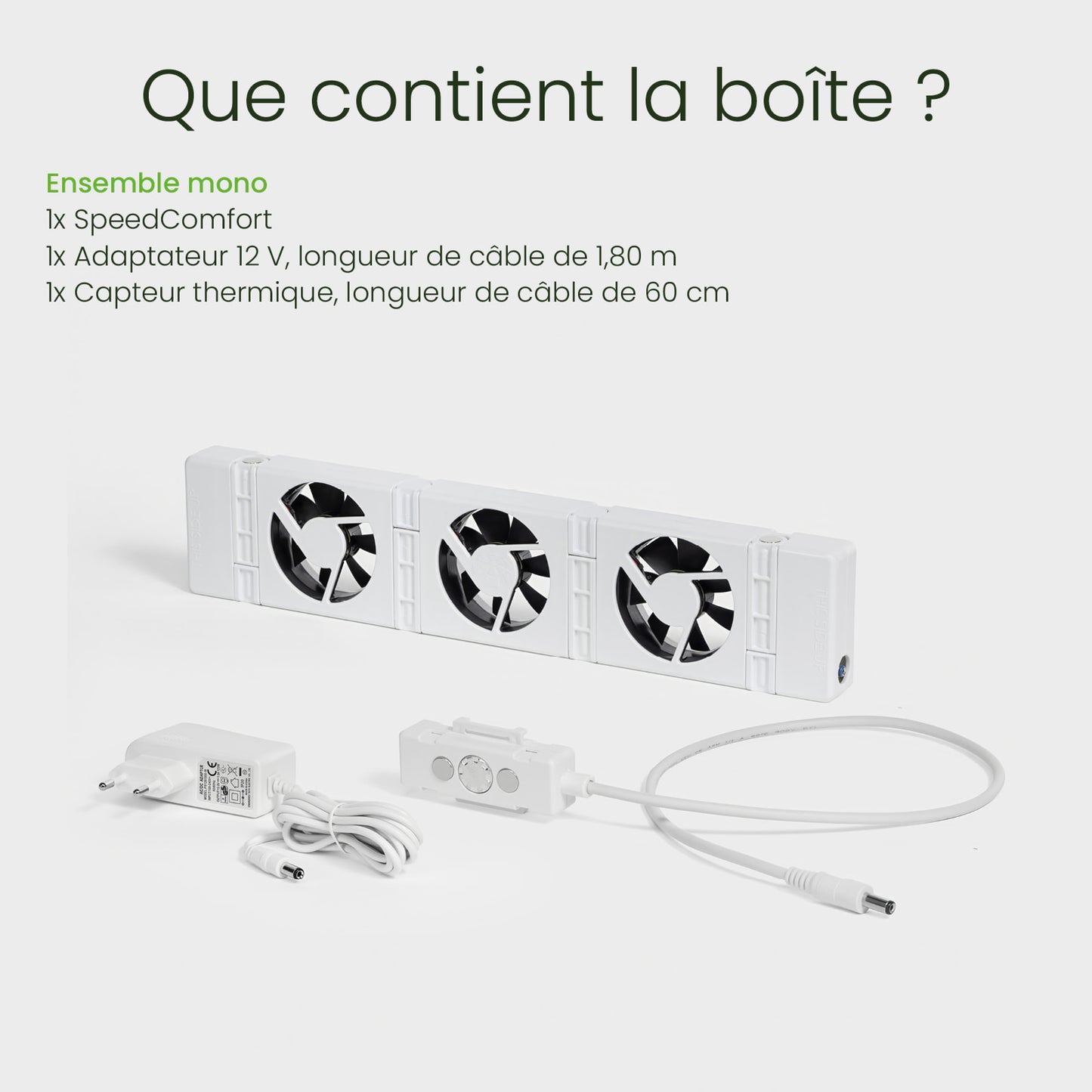 SpeedComfort – Ventilateur pour radiateur (Kit Mono + Automatic Sensor) – Blanc