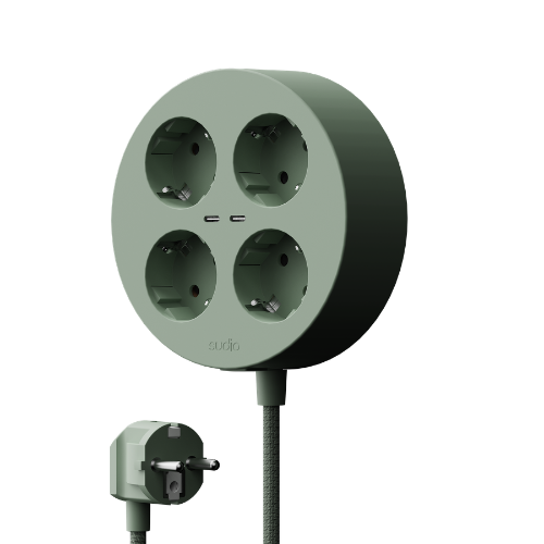 Sudio - Block Multiprise Ronde Avec Charge USB-C GaN 30 W