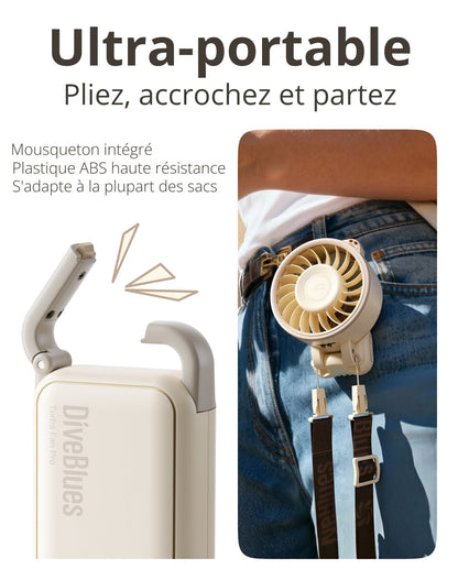 Diveblues Fanzy – Ventilateur portable rechargeable Beige