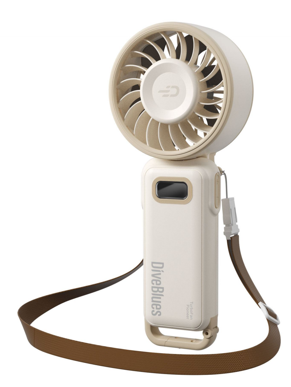 Diveblues Fanzy – Ventilateur portable rechargeable Beige