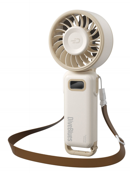 Diveblues Fanzy – Ventilateur portable rechargeable Beige