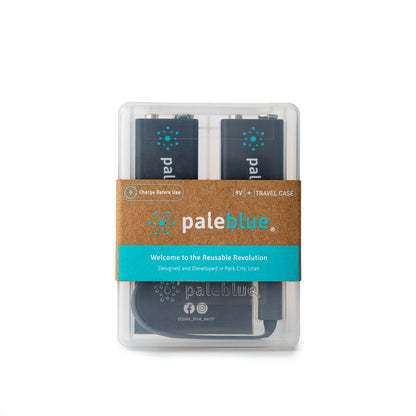 Pale Blue Pile 9V / 6LR61 - avec port USB-C rechargeables