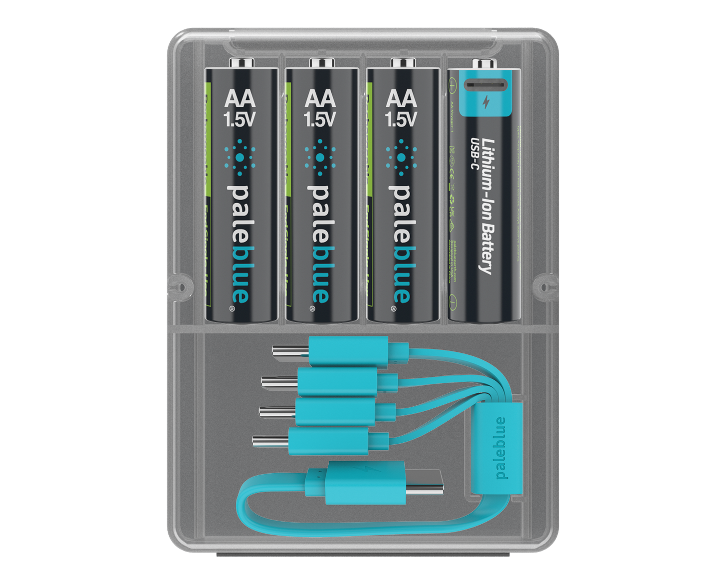 Pale Blue AA / LR06 - Rechargeable with USB-C Port