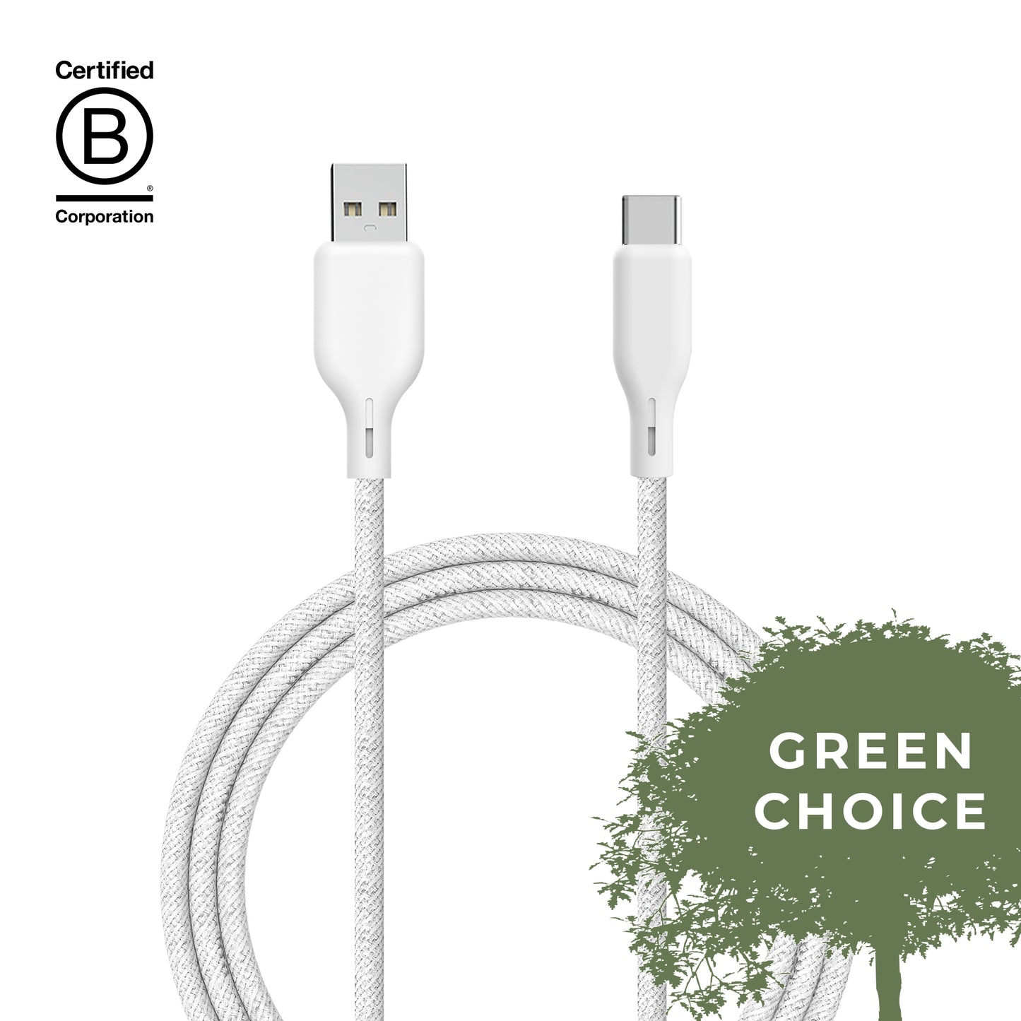 Upström ËSSENTIALS - Câble USB-A vers USB-C 60W 2,5m - durable & recyclé