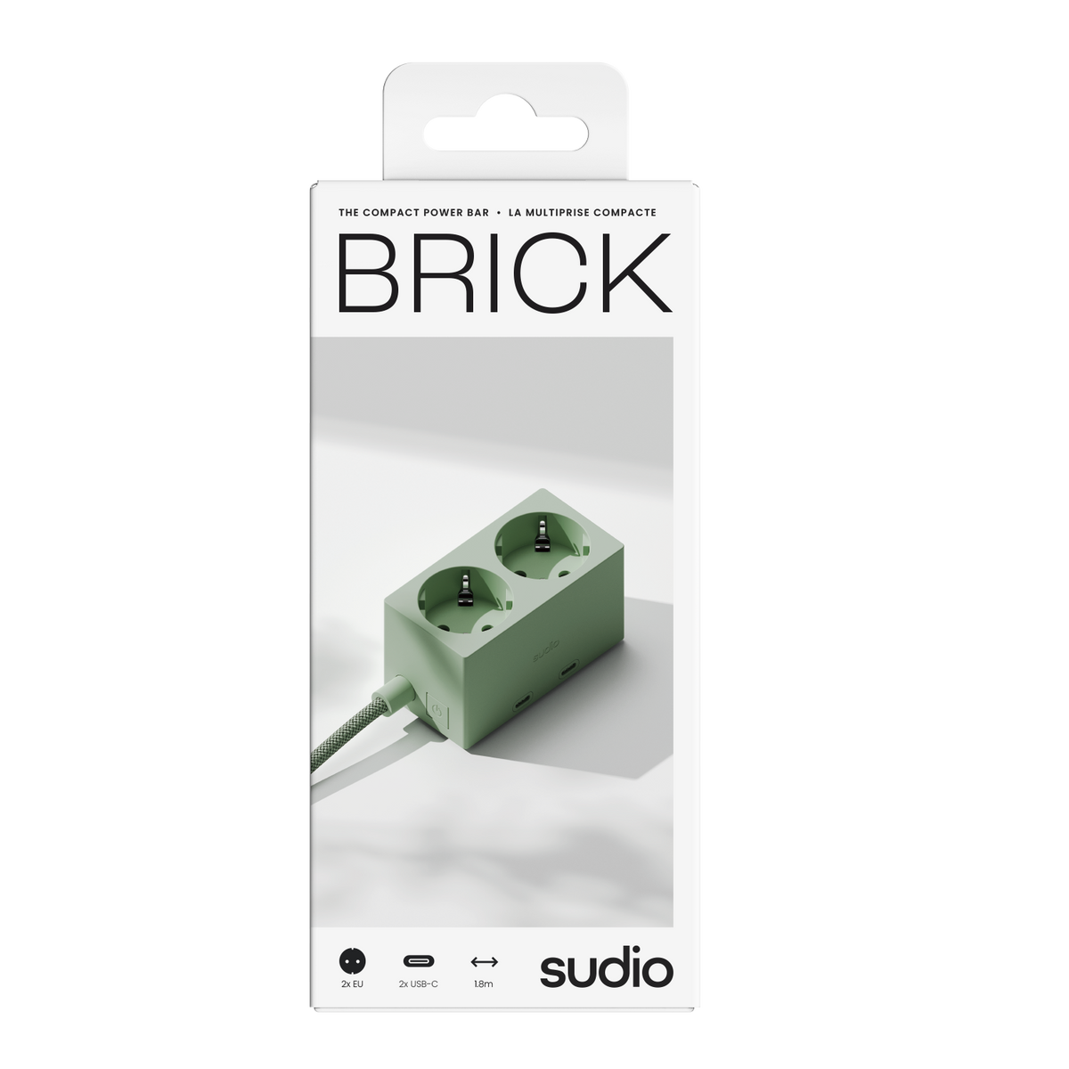 Sudio - Brick Multiprise Compacte Avec Charge USB-C GaN 30 W