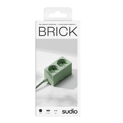 Sudio - Brick Multiprise Compacte Avec Charge USB-C GaN 30 W