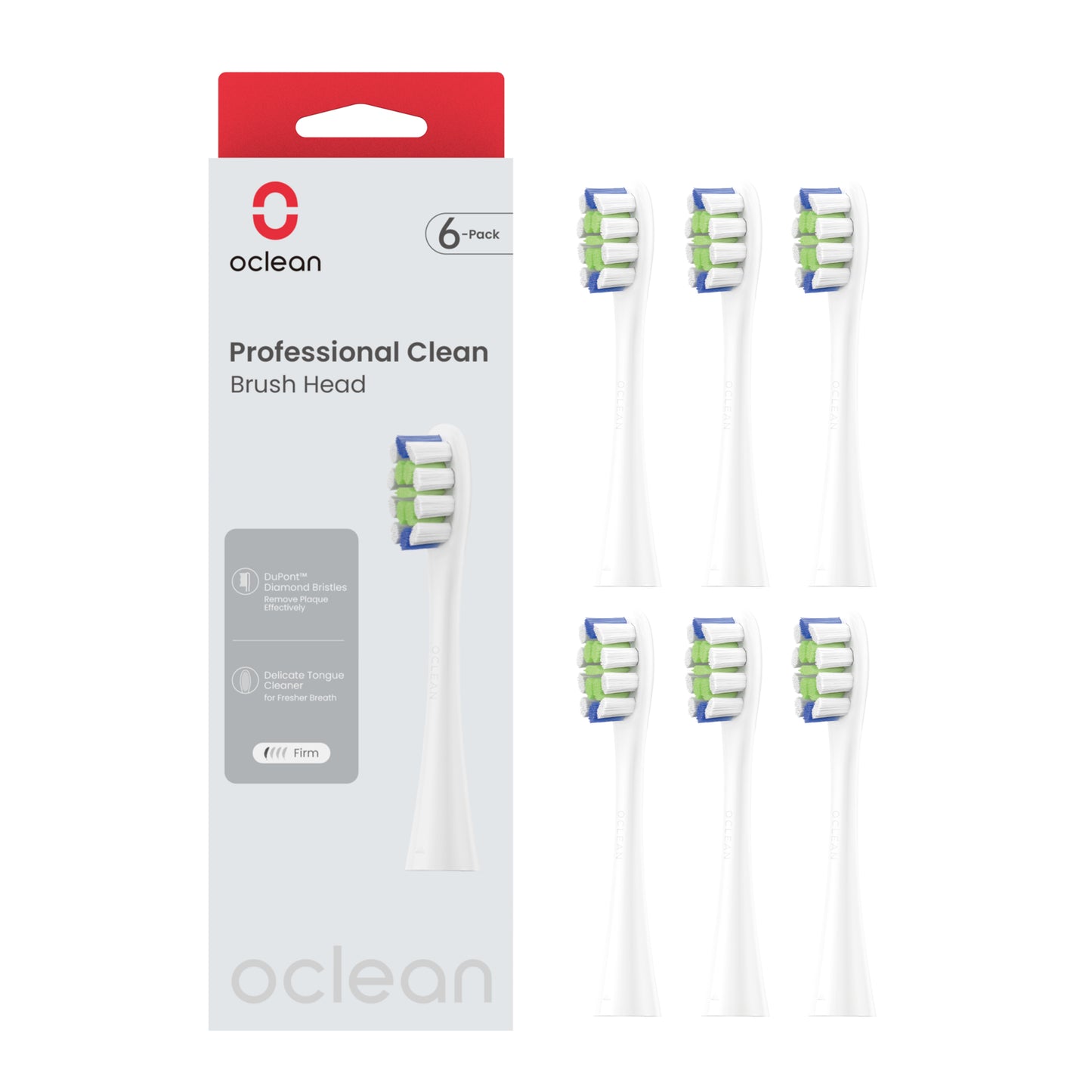 Oclean Têtes de Brosse à Dents Électrique Pro Clean - Pack de 6