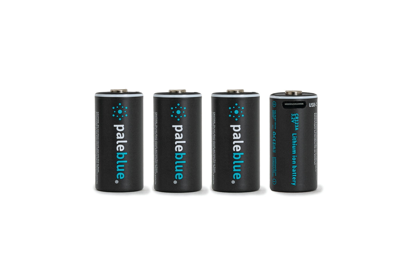 Pale Blue Pile CR123A - with rechargeable USB-C port