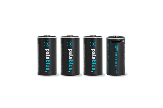 Pale Blue Pile CR123A - avec port USB-C rechargeables
