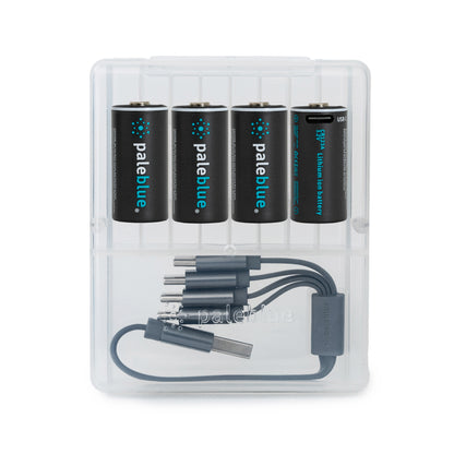 Pale Blue Pile CR123A - avec port USB-C rechargeables