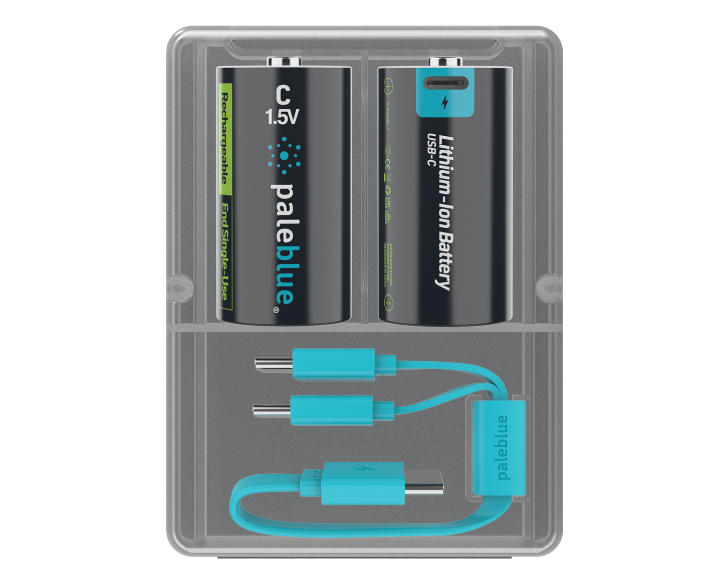 Pale Blue Pile C / LR14 Voyager Series - Dual port USB-C rechargeables