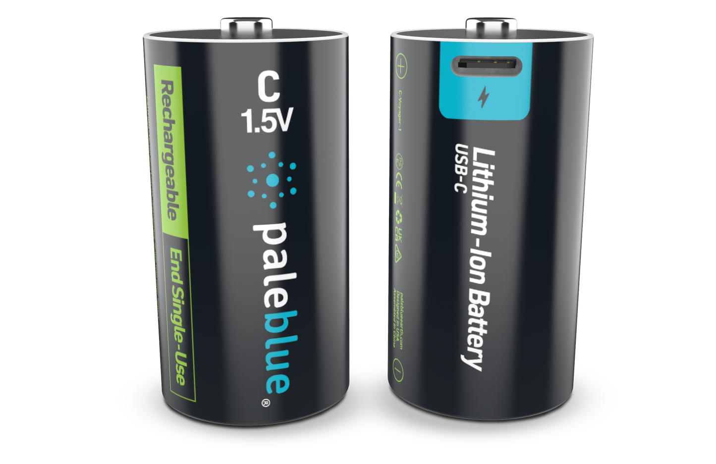Pale Blue Pile C / LR14 Voyager Series - Dual port USB-C rechargeables