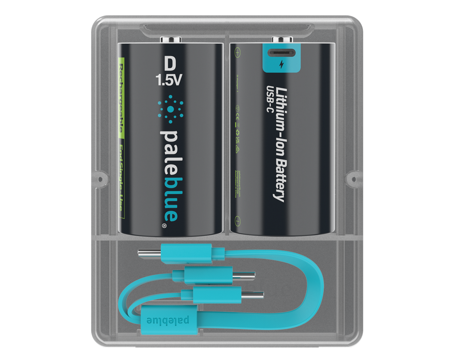Pale Blue D / LR20 Cell - with USB-C rechargeable port