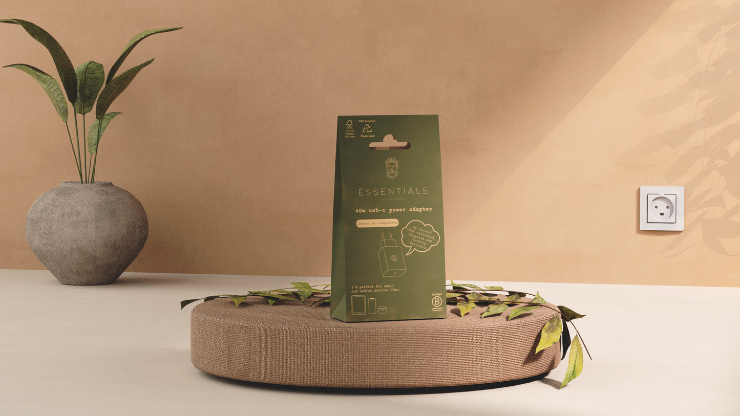 Upström ËSSENTIALS - 40W USB-C Charger - Compact & Recycled