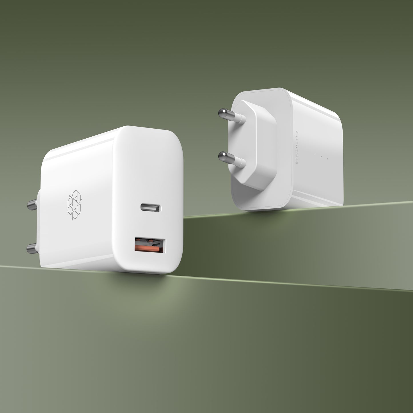 Chargeur USB 65W GaN – Double port & recyclé | ËSSENTIALS