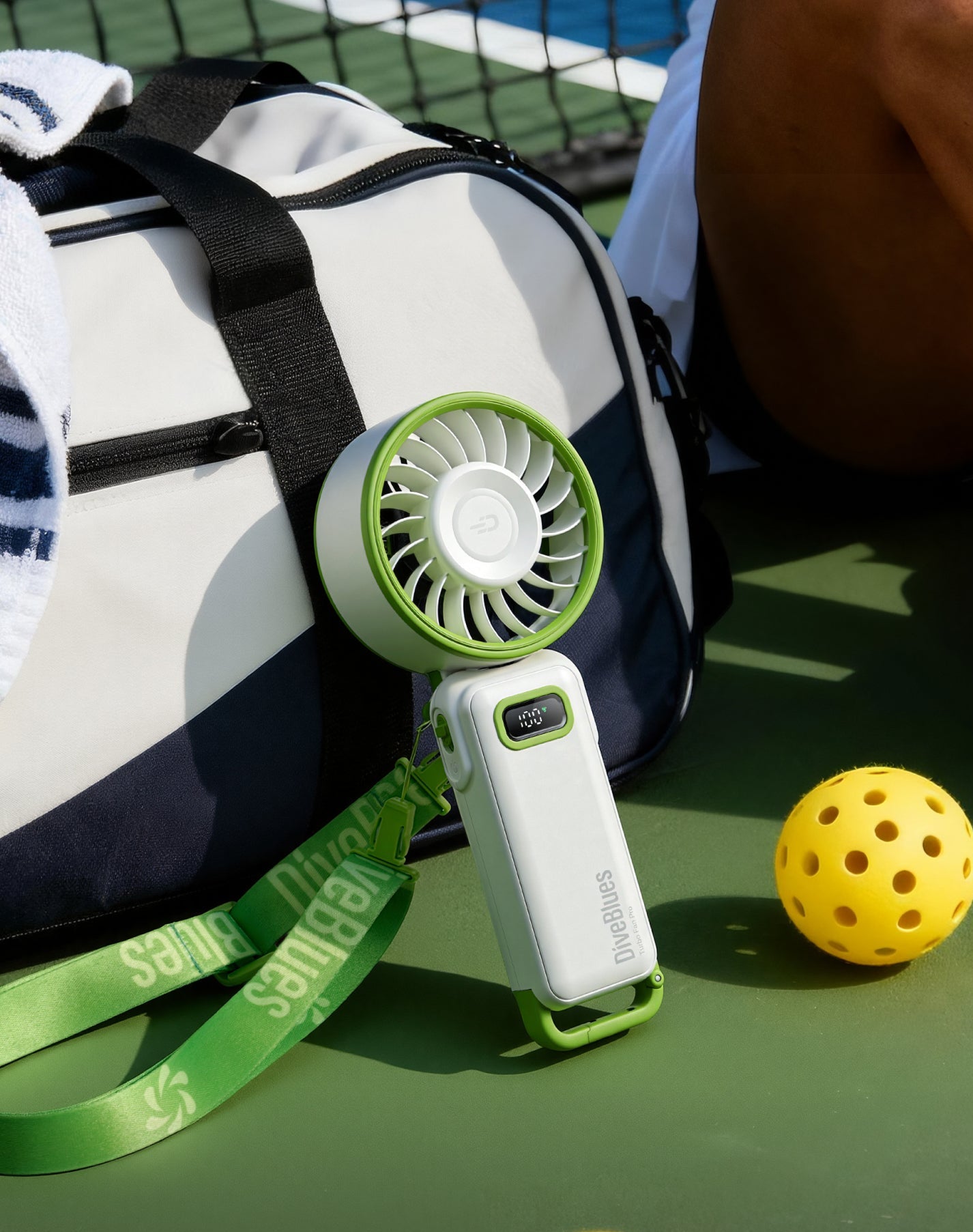 Diveblues Fanzy – Ventilateur portable rechargeable Vert