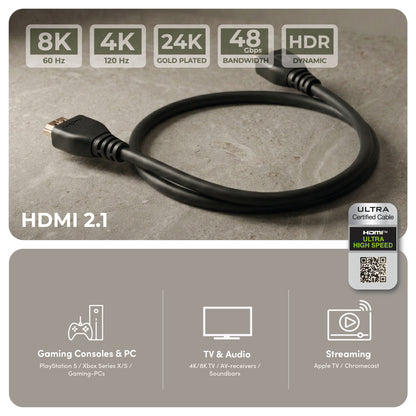 ËSSENTIALS by UPSTRÖM Câble HDMI 2.1 Ultra High Speed – 1 m
