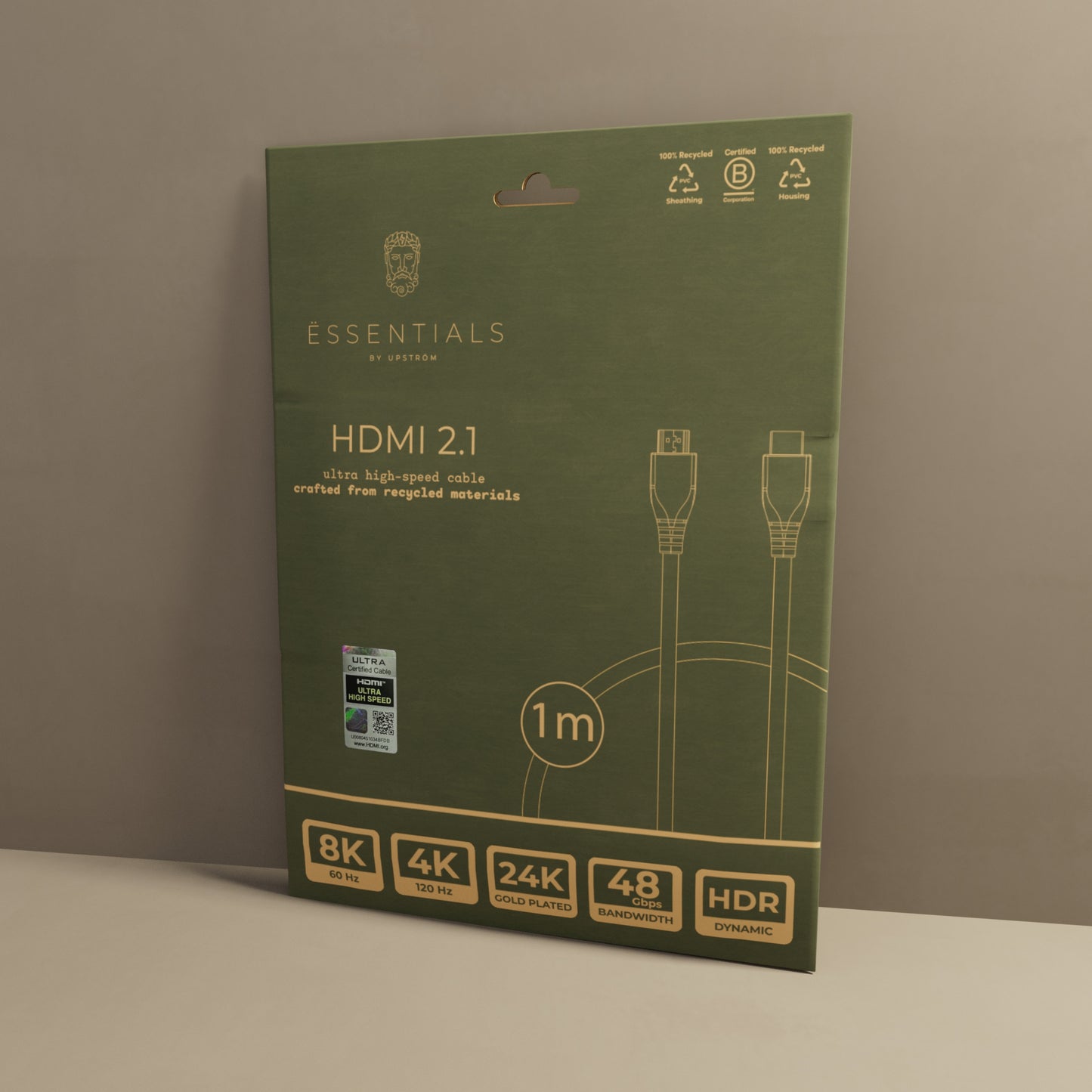 ËSSENTIALS by UPSTRÖM Câble HDMI 2.1 Ultra High Speed – 1 m