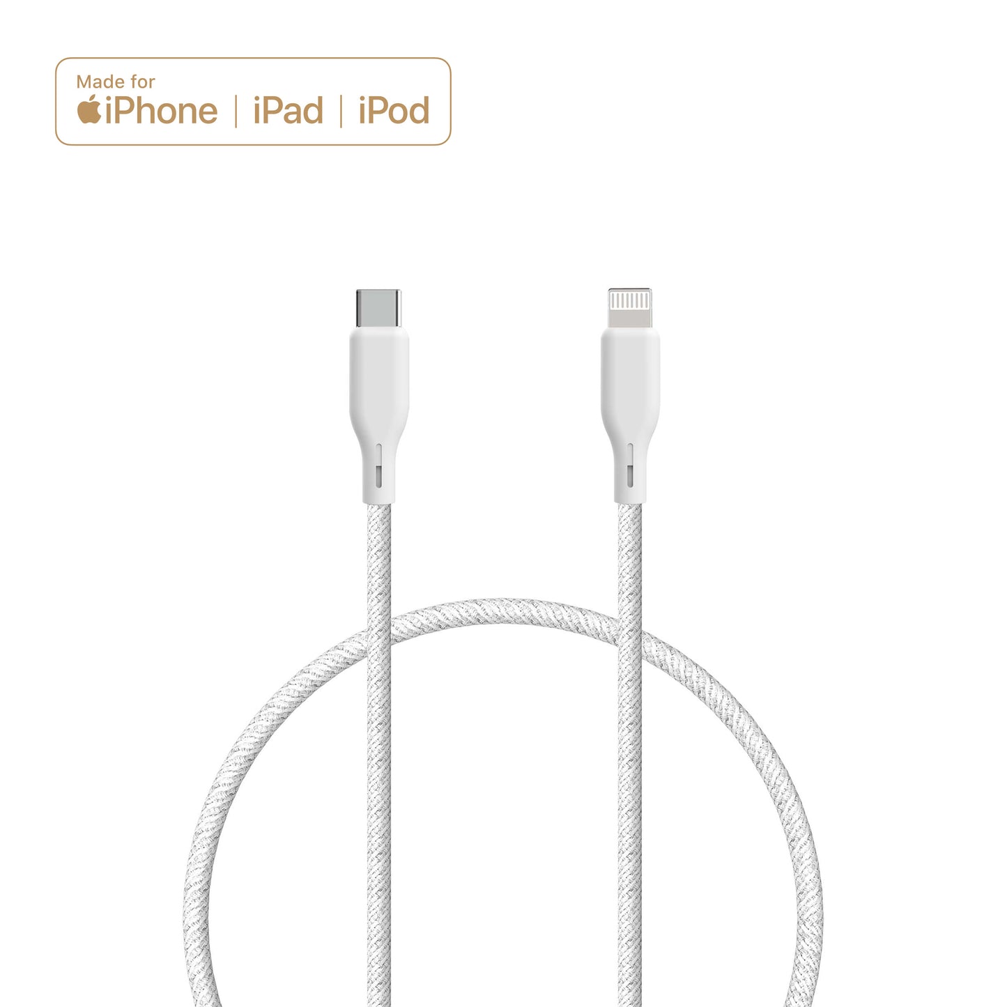 Upström ËSSENTIALS - Câble Lightning USB-C MFi 1,2m - durable & recyclé