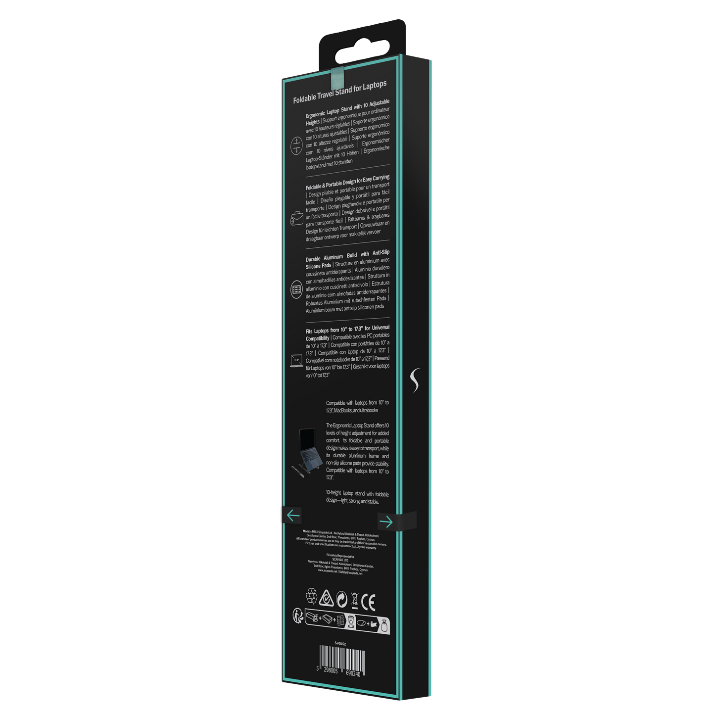 Scapade AirStand Pro – Support d’ordinateur portable pliable et ergonomique