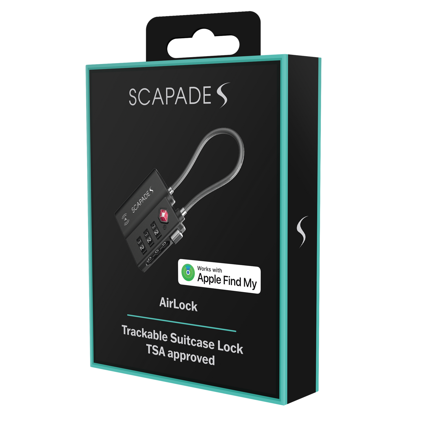 Scapade AirLock – Connected TSA Padlock with Apple Find My and Rechargeable Battery
