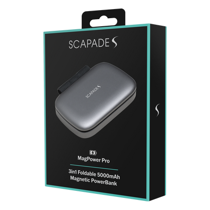 Scapade MagPower Pro - Batterie externe magnétique pliable 3-en-1 (5 000 mAh)