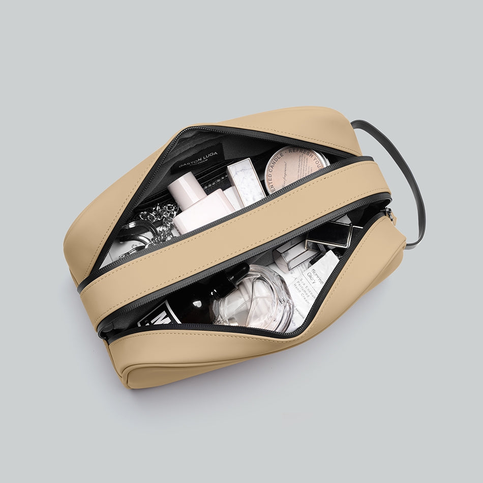 Spläsh Toiletry Double Zipped Bag – Latte | Gaston Luga