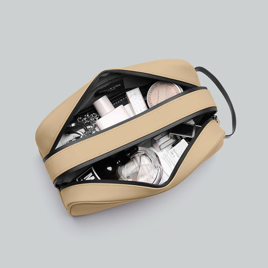 Spläsh Toiletry Double Zipped Bag – Latte | Gaston Luga