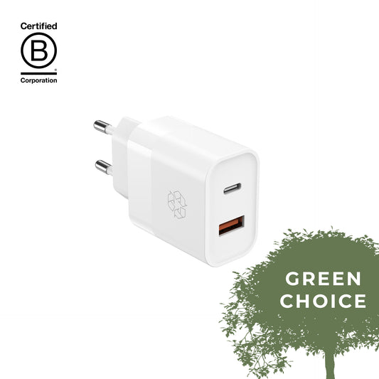 Upström ËSSENTIALS - Chargeur 30W USB-A & USB-C - Compact & recyclé