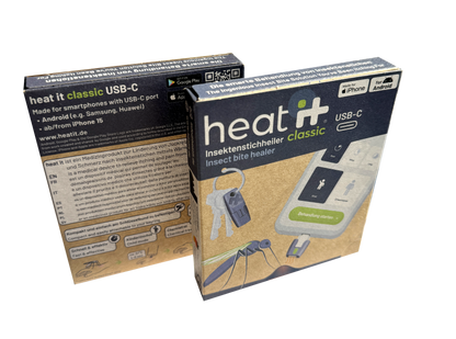 Heat it® USB-C (Android & iPhone 15+) Pack de 3 - Soulagement des démangeaisons par chaleur