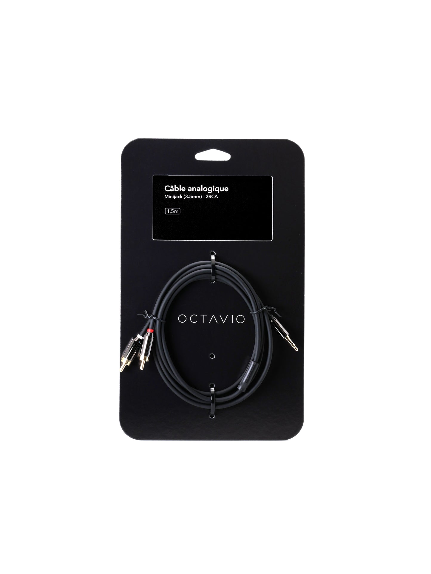 Octavio - Câble Audio Analogique Minijack 3,5mm vers 2RCA - 1,5 mètres