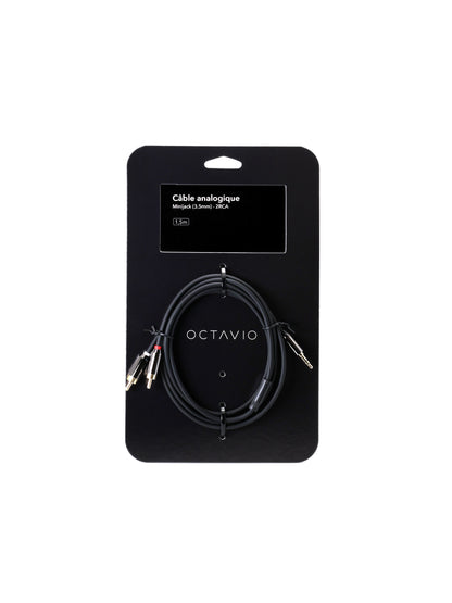 Octavio - Câble Audio Analogique Minijack 3,5mm vers 2RCA - 1,5 mètres